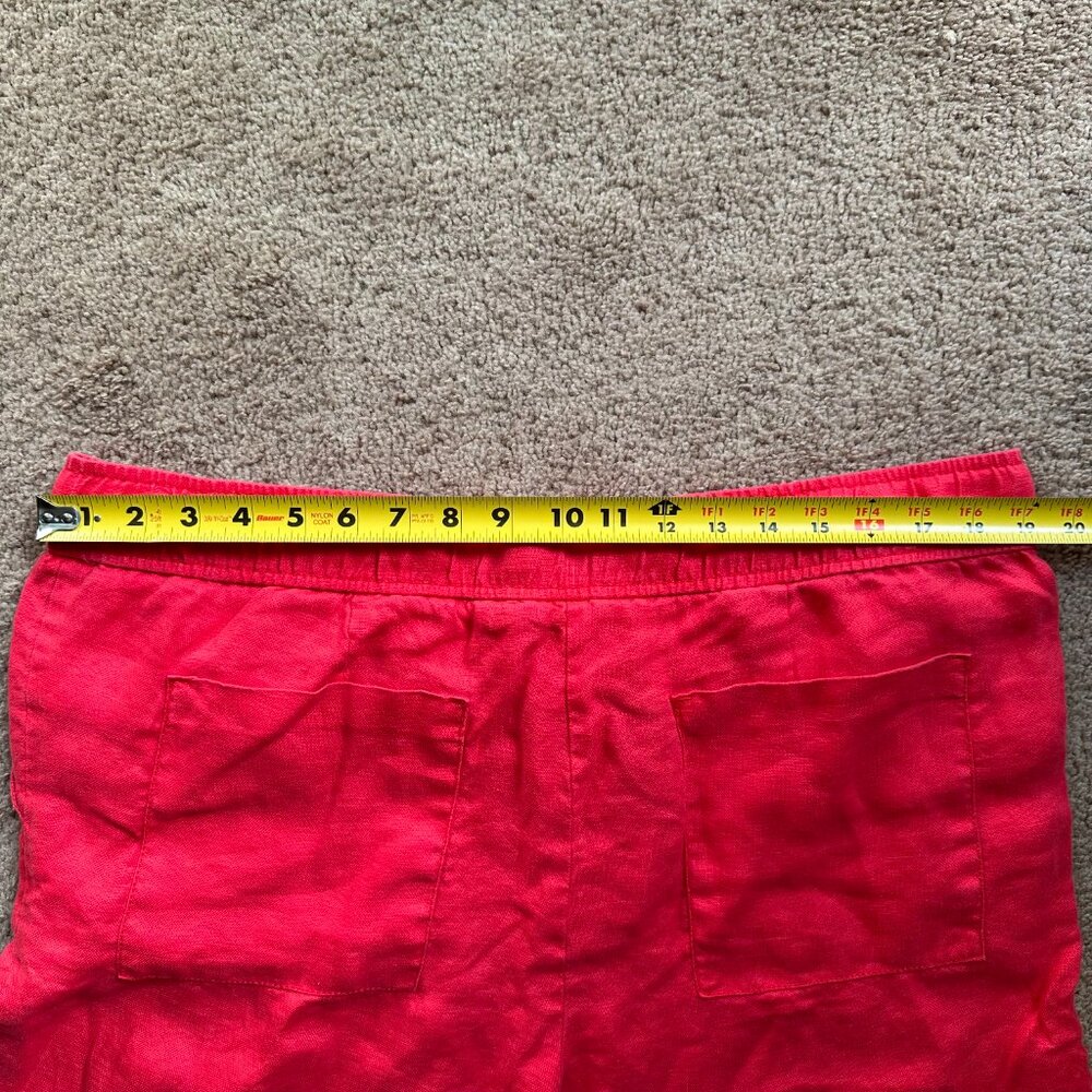 Loft Pants Womens Large 38x29 Marisa 100% Linen Pink Wide Leg Ann Taylor - Picture 6 of 13